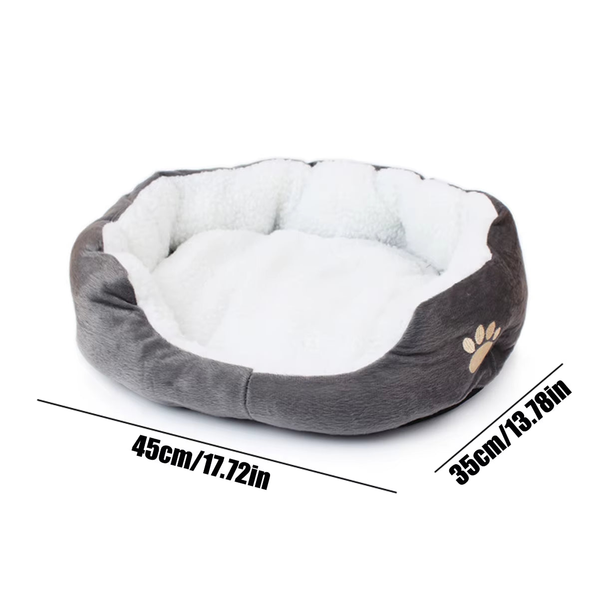 Cozy & Comfy 45x35cm Dog Bed – Thickened PP Cotton Pet Cave Sofa for Small Puppies and Kittens