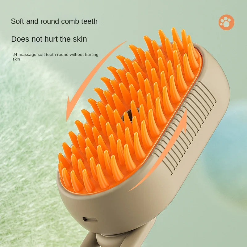 3-in-1 Electric Pet Steam Grooming Brush