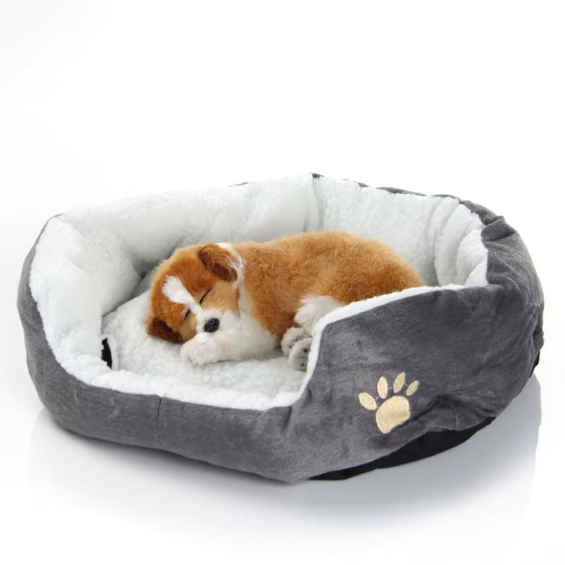 Cozy & Comfy 45x35cm Dog Bed – Thickened PP Cotton Pet Cave Sofa for Small Puppies and Kittens