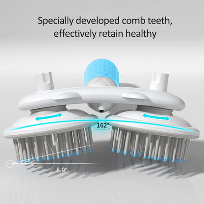 Double-Headed Pet Slicker Brush for Cats & Dogs – Self-Cleaning, Negative Ion Hair Removal Brush for Grooming and Shedding